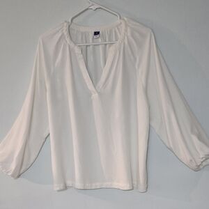 Old Navy White Blouse with V-Neck